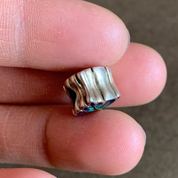 Retired Pandora Purple & Green Leaf Enamel Charm Sterling Silver 925 EUC - Picture 7 of 10